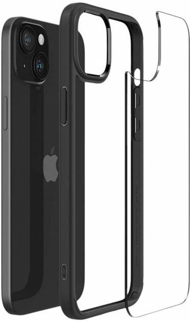 Etui plecki Spigen Crystal Hybrid do Apple iPhone 15 Matte Black (8809896747936) - obraz 2