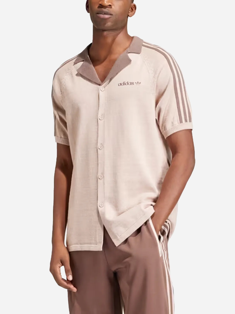 Сорочка бавовняна літня чоловіча Adidas Premium Knitted IS1414 M Бежева (4066757903809) - зображення 1