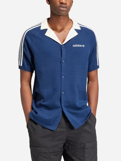 Koszula męska bawełniana Adidas Premium Knitted IU0223 L Granatowa (4066757908996) - obraz 1