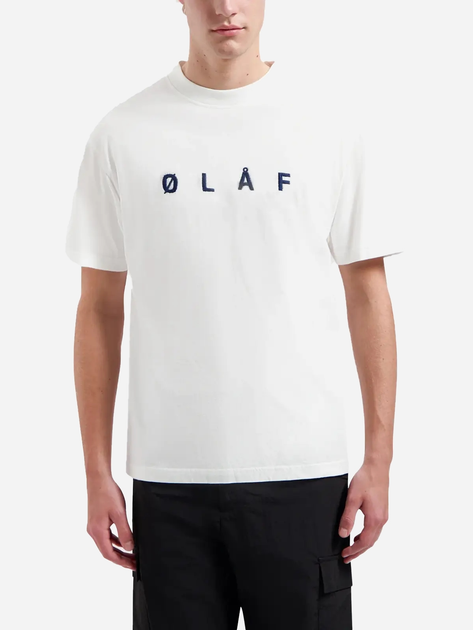 Koszulka męska bawełniana Olaf Embroidery M160122 M Biała (8720104769772) - obraz 1