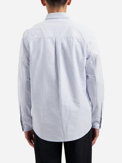 Koszula męska bawełniana Olaf Oxford Stripe M160317 L Biały/Granatowy (8720104772093) - obraz 2
