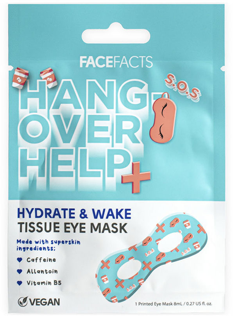 Тканинна маска для очей Face Facts Hangover Help Hydrating 8 мл (5031413928068) - зображення 1