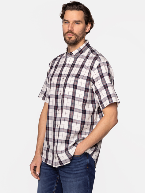 Koszula męska bawełniana Lee Cooper NEW TENBY2-LK01 M Biały/Bordowy (5904347390495) - obraz 1