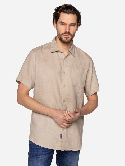 Koszula męska bawełniana Lee Cooper ROGER2-2020 L Beżowa (5904347391348) - obraz 1