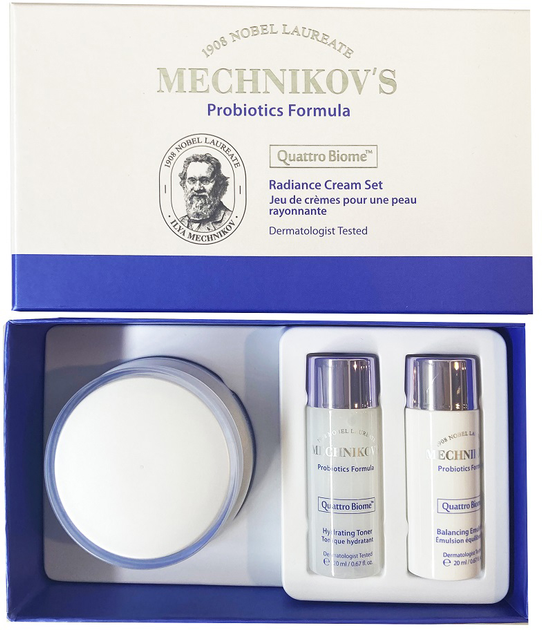 Zestaw do pielęgnacji twarzy Holika Holika Mechnikov's Probiotics Formula krem 55 ml + emulsja 20 ml + toner 20 ml (8806334388157) - obraz 1
