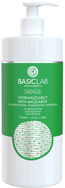 Міцелярна вода BasicLab Micellis для жирної, схильної до акне та чутливої шкіри 500 мл (5904639170668) - зображення 1