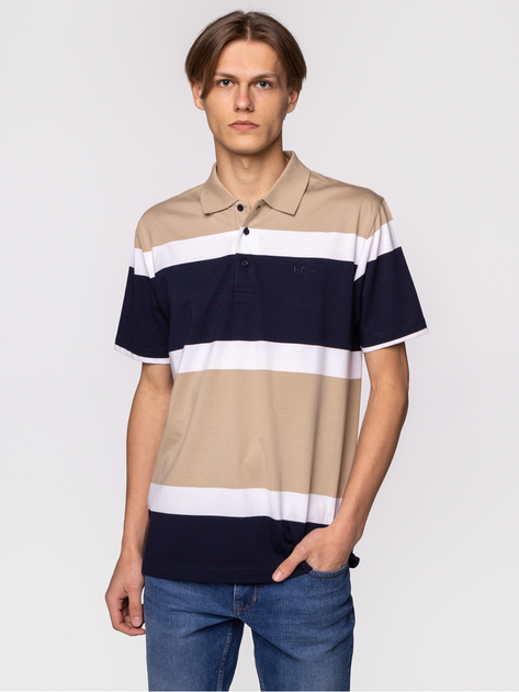 Koszulka polo męska Lee Cooper ABEL-4136 XL Beżowa (5904347393038) - obraz 1