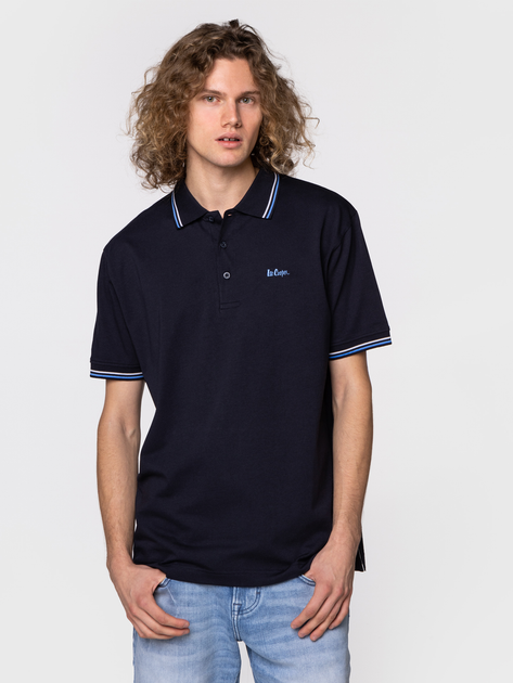 Koszulka polo męska Lee Cooper ALI-4141 L Granatowa (5904347393434) - obraz 1