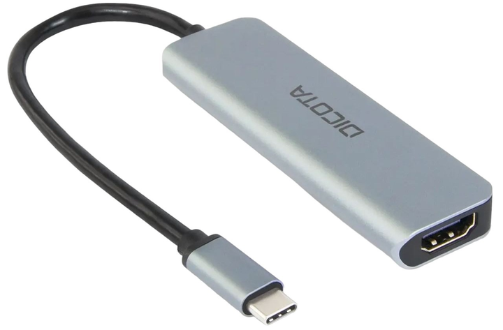 USB-hub Dicota 5w1 2 x USB-Type-A + HDMI + USB-Type-C Silver (7640239421370) - obraz 1