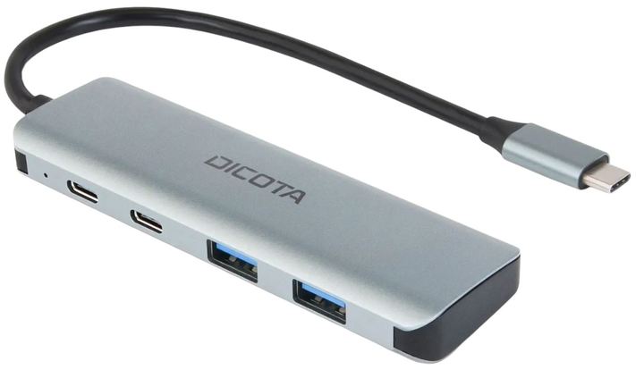 USB-хаб Dicota 4в1 2 x USB-Type-A + HDMI + USB-Type-C Silver (7640239421387) - зображення 1