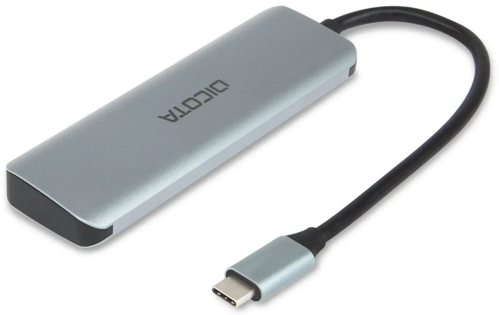 USB-хаб Dicota 4в1 2 x USB-Type-A + HDMI + USB-Type-C Silver (7640239421387) - зображення 2