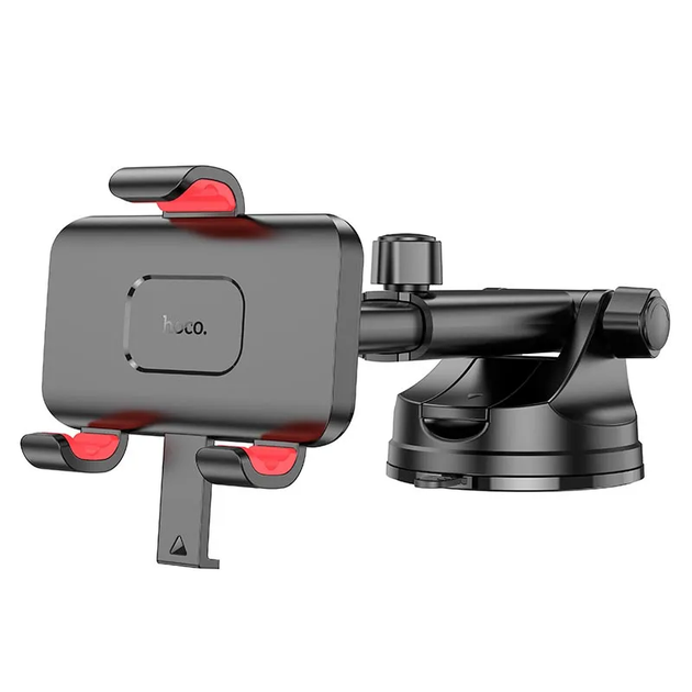 Автотримач для телефона HOCO H22 Dragon automatic clamping car holder(center console) Red Black (6942007605656) - изображение 4