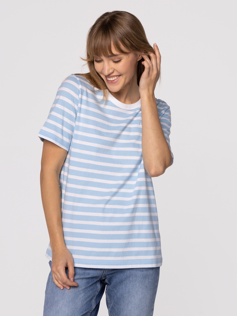 Футболка бавовняна жіноча Lee Cooper KARMEN-1010 XL Блакитна (5904347388904) - зображення 3
