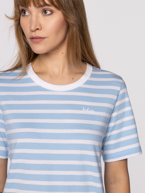 Футболка бавовняна жіноча Lee Cooper KARMEN-1010 XL Блакитна (5904347388904) - зображення 5