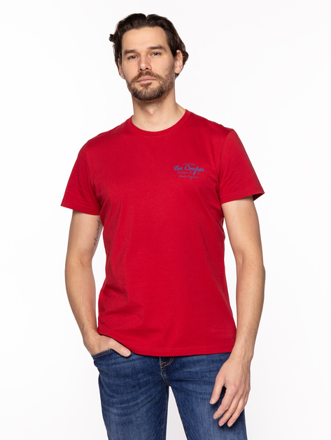 Koszulka męska bawełniana Lee Cooper BRAND10-2410 L Czerwona (5904347395896) - obraz 1
