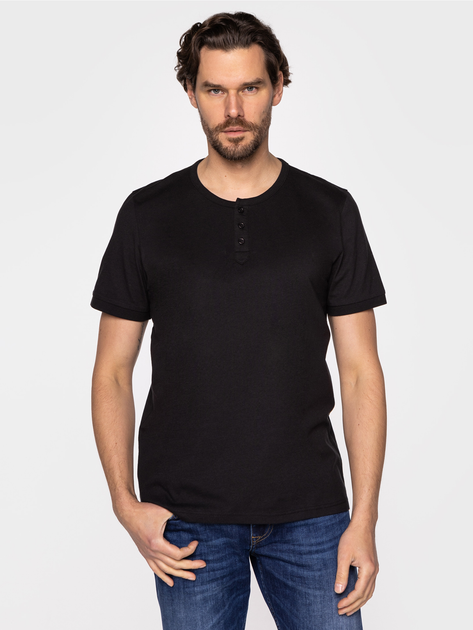 Koszulka męska bawełniana Lee Cooper HENLEY-4587 XL Czarna (5904347395384) - obraz 1