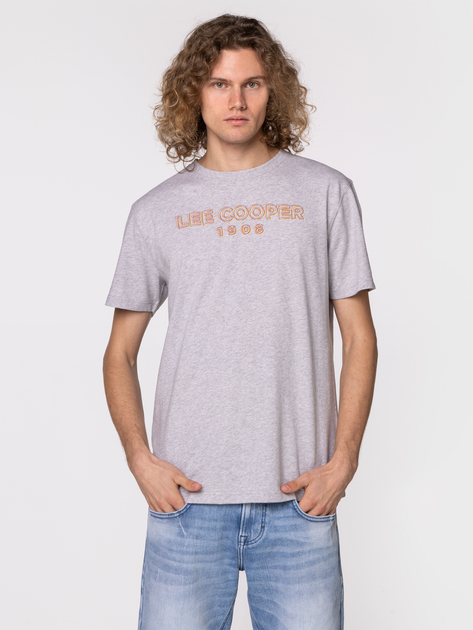Koszulka męska bawełniana Lee Cooper LC BLOCK2-1010 M Szara (5904347388409) - obraz 1