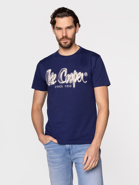 Koszulka męska bawełniana Lee Cooper LOGO DRAW-1010 M Niebieska (5904347388584) - obraz 1