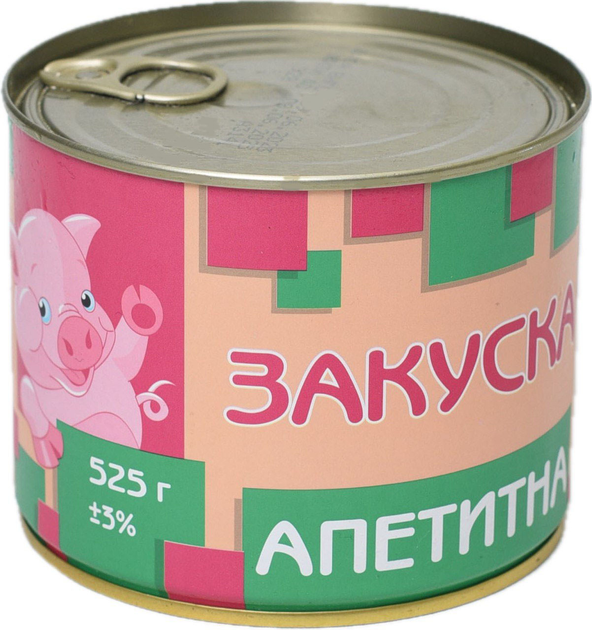 Мясная консерва П'ятачок Закуска аппетитная 525 г (4820184640108 ...