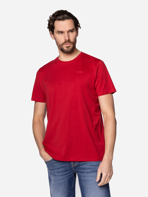 Koszulka męska bawełniana Lee Cooper OBUTCH-875 2XL Czerwona (5904347394899) - obraz 1
