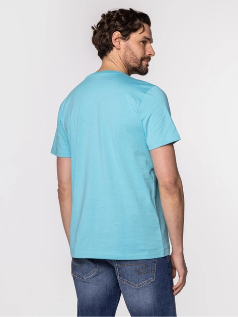 Koszulka męska bawełniana Lee Cooper OBUTCH-875 M Błękitna (5904347395162) - obraz 2