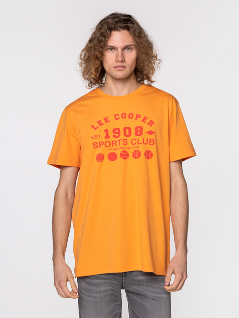 Koszulka męska bawełniana Lee Cooper SPORTS CLUB -1010 M Pomarańczowa (5904347388232) - obraz 1