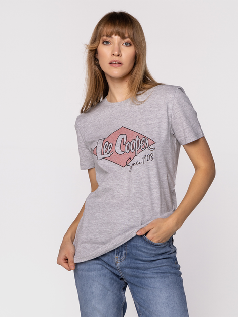 Футболка бавовняна жіноча Lee Cooper BRAND9-9020 M Сіра (5904347396480) - зображення 4