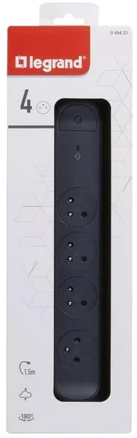 Подовжувач Legrand 4 розетки 1.5 м Black (3414971942684) - зображення 4