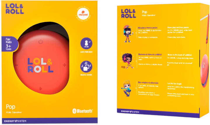 Głośnik przenośny Energy Sistem Lol&Roll Pop Kids Speaker Orange (8432426454983) - obraz 5