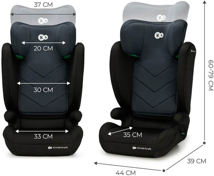 Fotelik samochodowy Kinderkraft i-Spark Czarny (5902533924943) - obraz 8