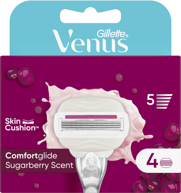 Змінні картриджі для гоління жіночі Venus Comfortglide Sugarberry Plus Olay 4 шт (8700216122849) - зображення 2