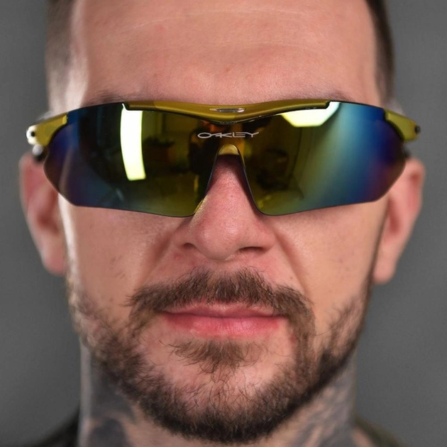 Защитные очки с 5 сменными линзами и чехлом Oakley M-Frame Hybride мультикам универсальный размер - изображение 2