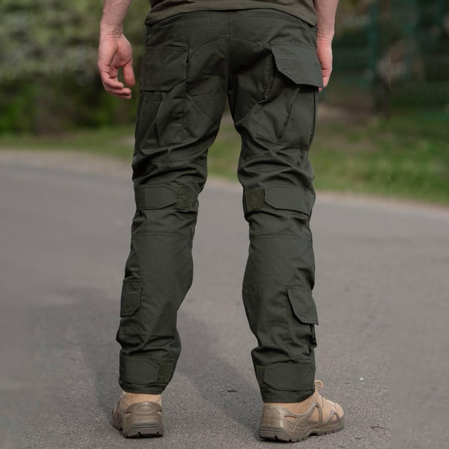 Мужские штаны с наколенниками G2 R&M рип-стоп олива размер S - изображение 2