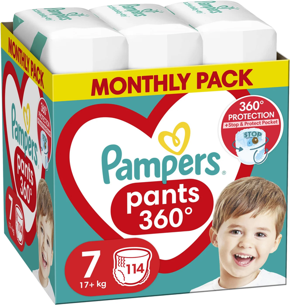 Pieluchomajtki Pampers Pants Rozmiar 7 17+ kg 114 szt (8700216341653) - obraz 1