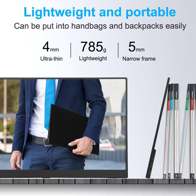 Портативний монітор Sibolan 17.3" FullHD IPS з магнітним чохлом - изображение 2