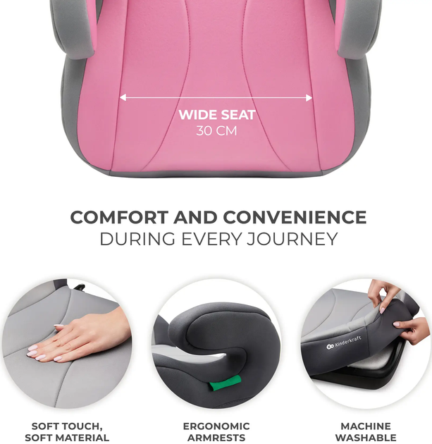 Автокресло-бустер Kinderkraft i-Boost Pink (5902533924837) - изображение 8