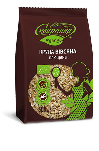 Крупа вівсяна плющена Органічна Сквирянка 500 г х 12 шт - зображення 1