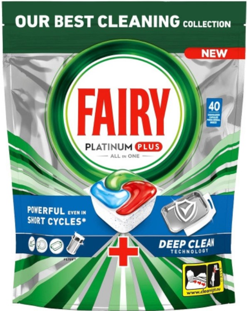 Kapsułki do zmywarki Fairy Platinum Plus Blue Świeża ziołowa bryza 40 szt (8700216236034) - obraz 1