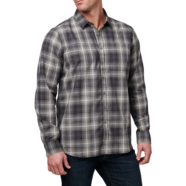 Рубашка тактическая 5.11 Tactical Igor Plaid Long Sleeve Shirt 2XL Black Plaid 2 - изображение 1