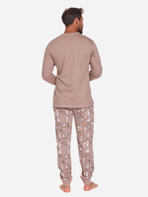 Piżama (longsleeve + spodnie) męska z bawełny Doctor Nap PMB.4329 L Beżowa (5902701171513) - obraz 2