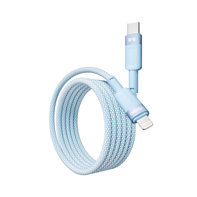 Кабель для зарядки и обмена данными USB YOKI YK-ST41 STYLE Series Type-C to Lightning 30W (3A/10V) 1.2m Blue - изображение 5