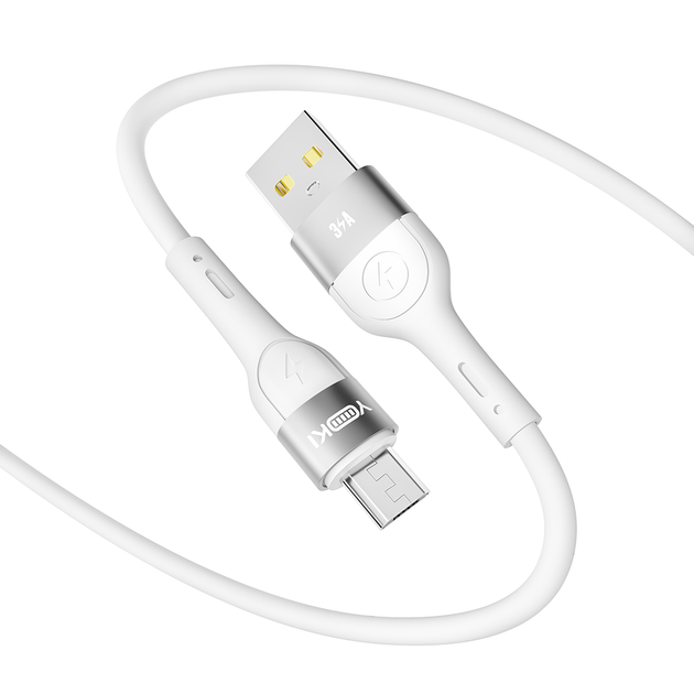 Кабель для зарядки и обмена данными USB YOKI YK-EX11 EXTRA Series USB/МicroUSB 60W (3A/20V) 1.2m White - изображение 4