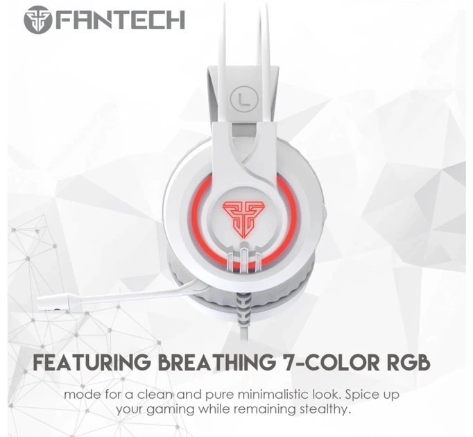 Игровые наушники с микрофоном Fantech HG-20 White 7.1 Channel RGB - Фото 4 Игровые наушники с микрофоном Fantech HG-20 White 7.1 Channel RGB - изображение 4