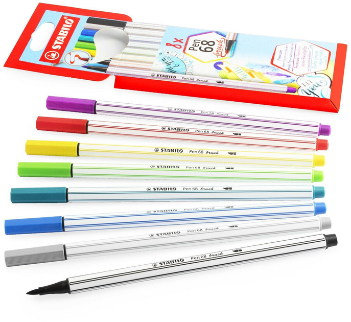 Zestaw flamastrów Stabilo Pen 68 Brush Arty 8 szt (4006381554282) - obraz 2