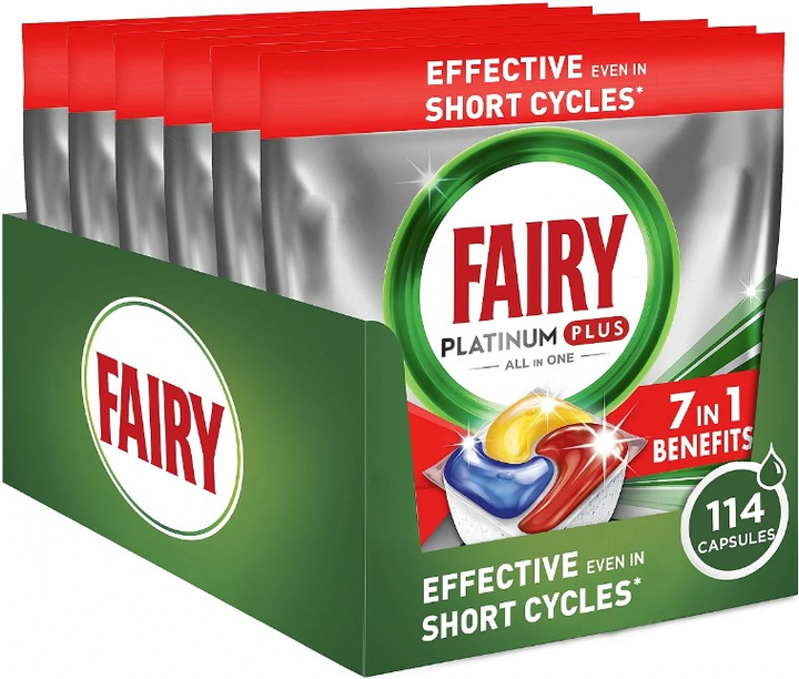 Kapsułki do zmywarki Fairy Platinum Plus Cytryna 114 szt (8700216361514) - obraz 1