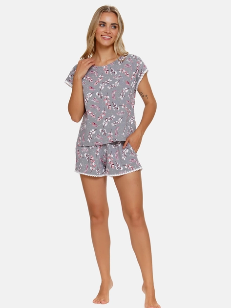 Піжама (футболка + шорти) жіноча бавовняна Doctor Nap PM.4401 XL Сіра (5901592708075) - зображення 1
