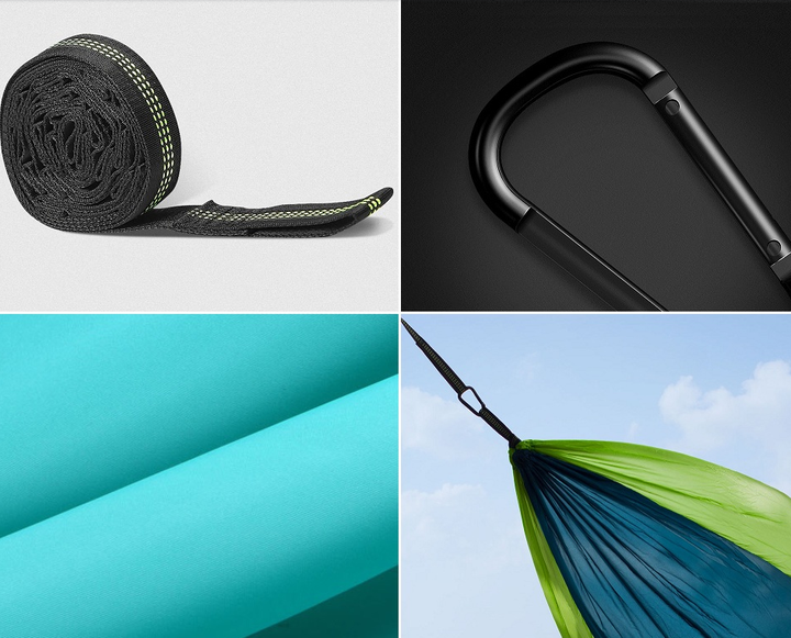 Гамак Xiaomi Early Wind Outdoor Parachute Cloth Hammock Blue - Фото 4 Гамак Xiaomi Early Wind Outdoor Parachute Cloth Hammock Blue - изображение 4