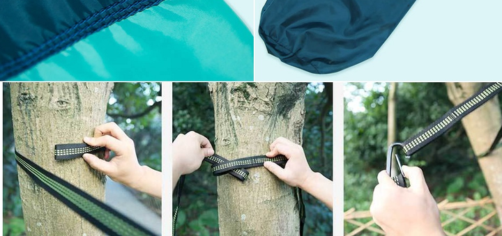 Гамак Xiaomi Early Wind Outdoor Parachute Cloth Hammock Blue - Фото 6 Гамак Xiaomi Early Wind Outdoor Parachute Cloth Hammock Blue - изображение 6