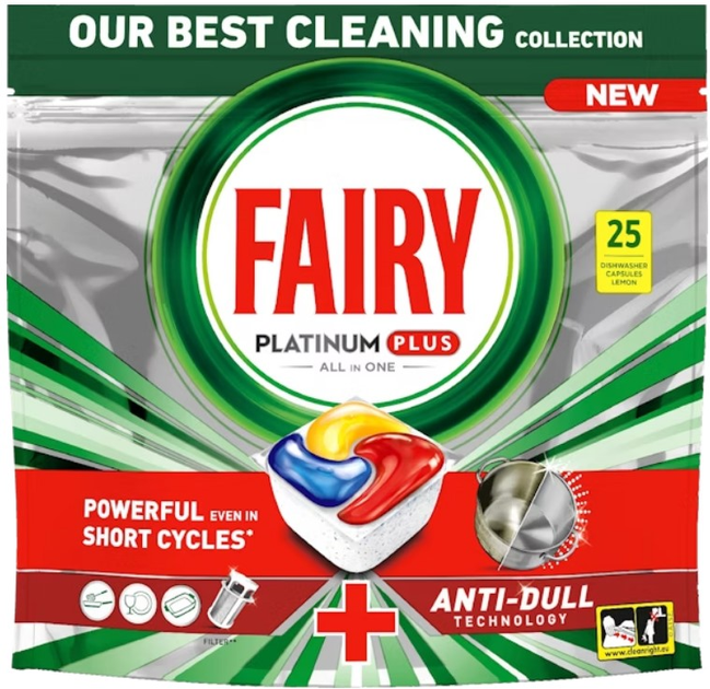 Капсулы для посудомоечных машин Fairy Platinum Plus Лимон 25 шт ...