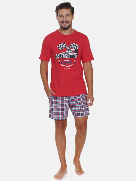 Піжама (футболка + шорти) чоловіча бавовняна Doctor Nap PMB.5353 S Червона (5902701192211) - зображення 1